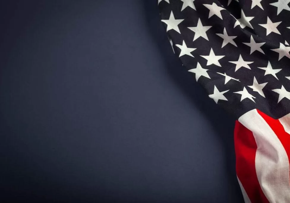 Gun training in skokie depicted by a partial US flag.